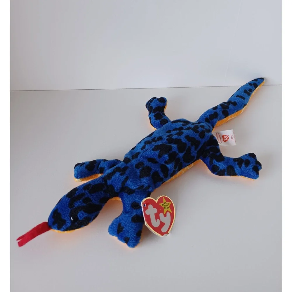 Vintage 90s Lizzy Lizard Ty Beanie Baby Plush Stuffed Animal Collectible Toy